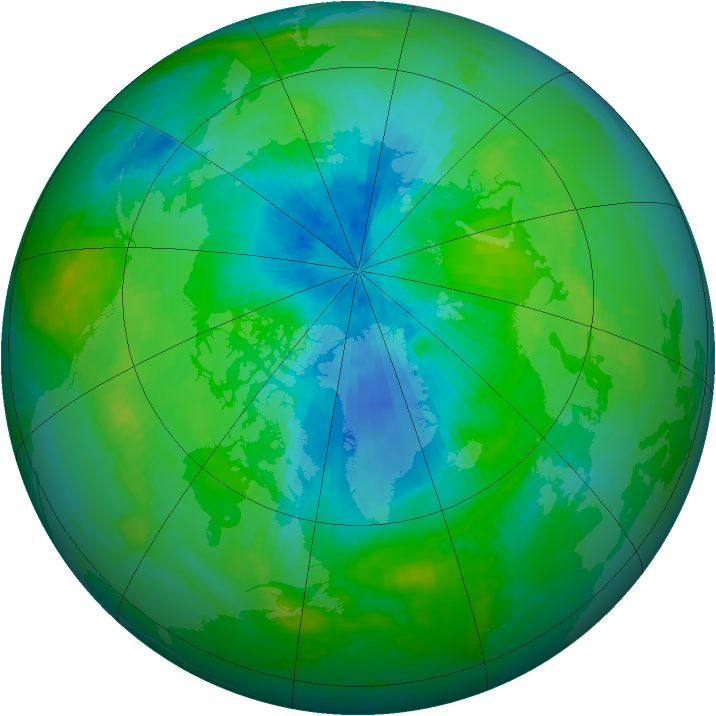 Arctic ozone map for 02 September 1984
